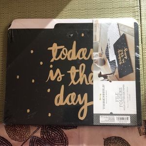 Gold, Black, and White File Folders
